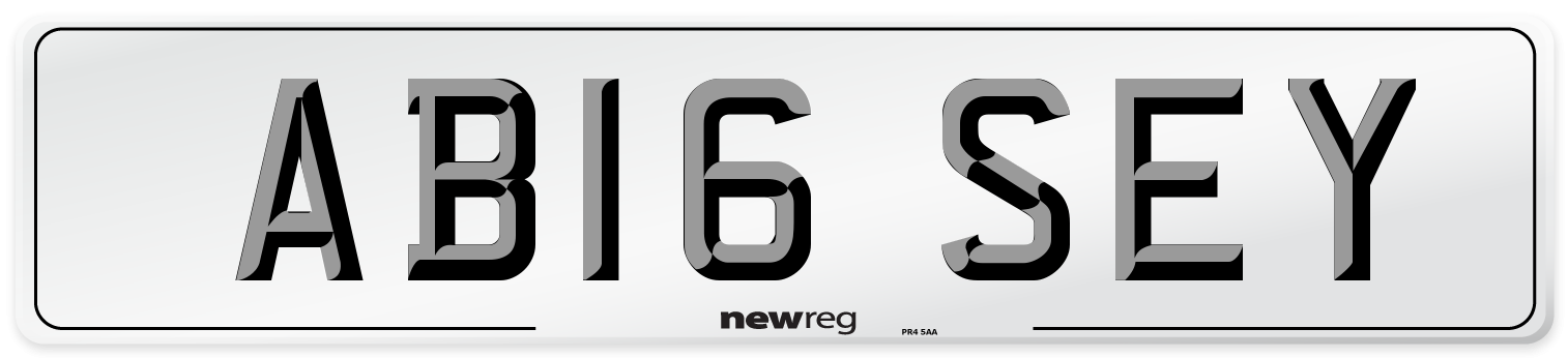 AB16 SEY Front Number Plate