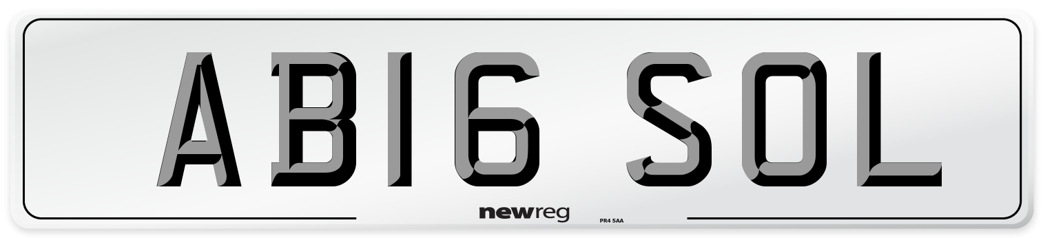 AB16 SOL Front Number Plate