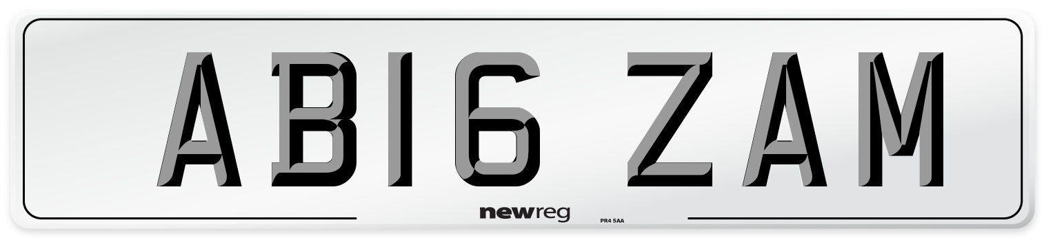 AB16 ZAM Front Number Plate