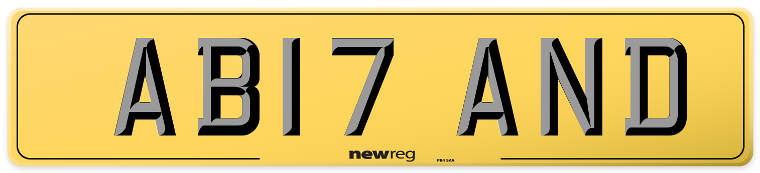 AB17 AND Rear Number Plate