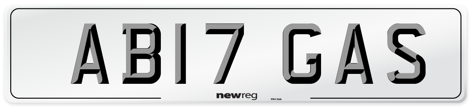 AB17 GAS Front Number Plate