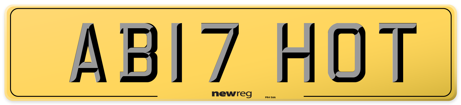 AB17 HOT Rear Number Plate