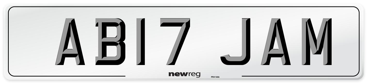 AB17 JAM Front Number Plate