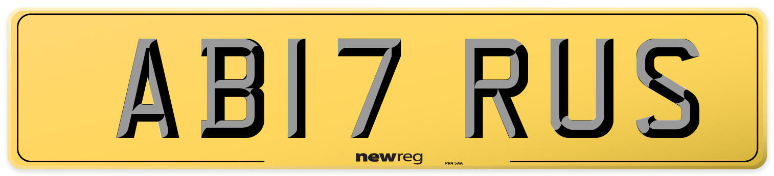 AB17 RUS Rear Number Plate