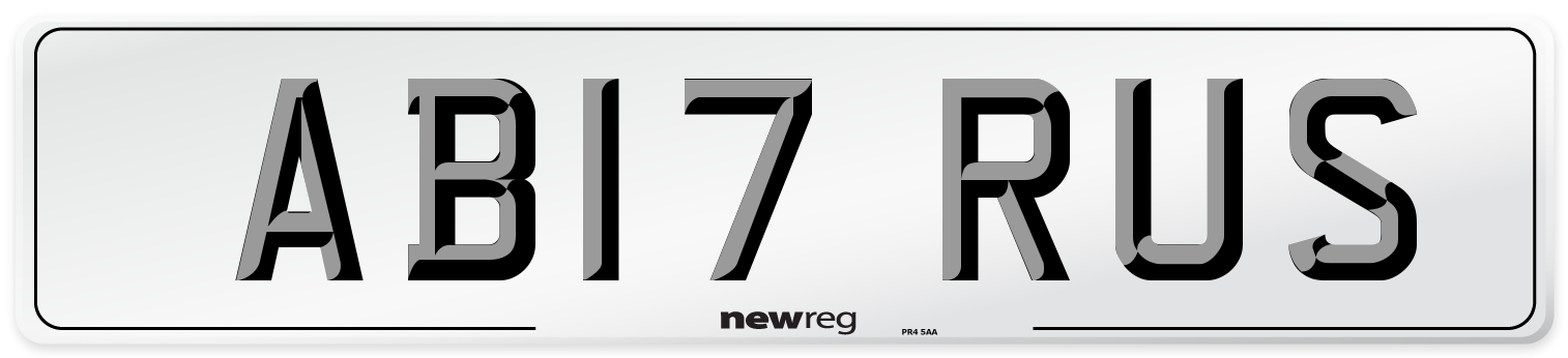 AB17 RUS Front Number Plate