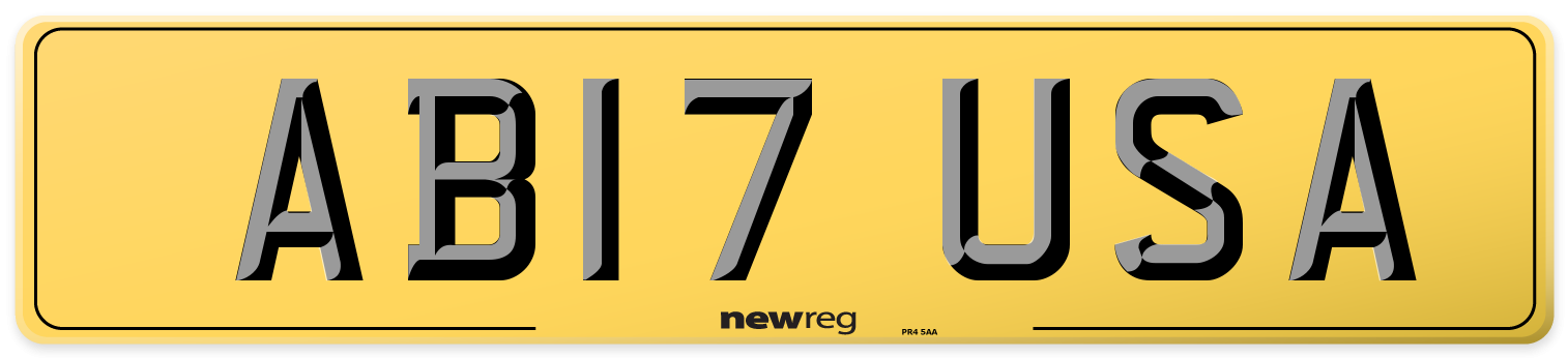 AB17 USA Rear Number Plate