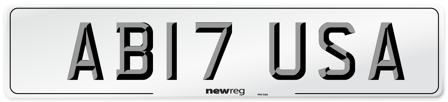 AB17 USA Front Number Plate