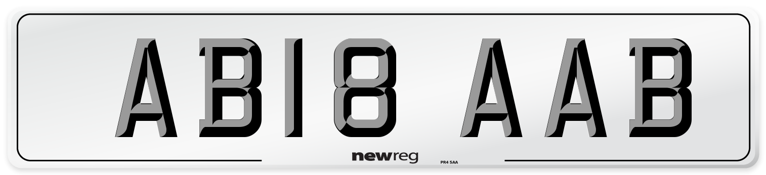 AB18 AAB Front Number Plate