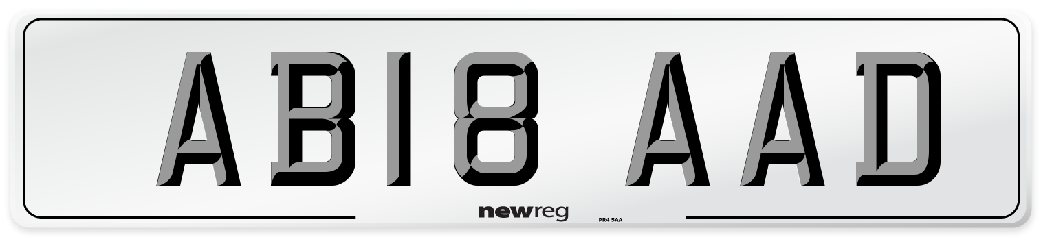 AB18 AAD Front Number Plate