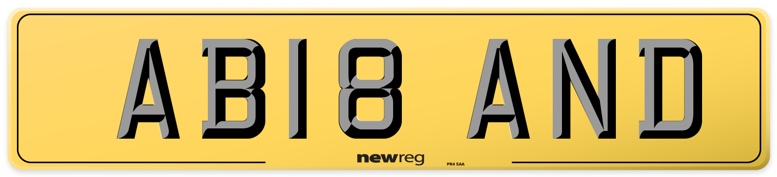 AB18 AND Rear Number Plate