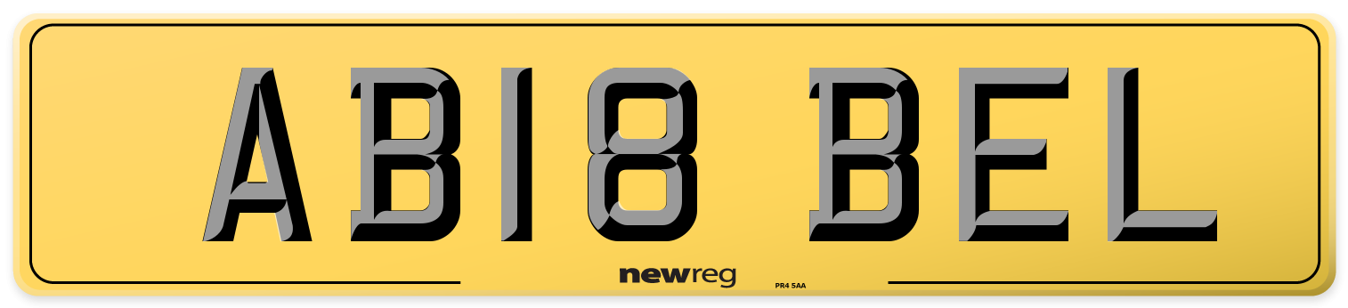 AB18 BEL Rear Number Plate