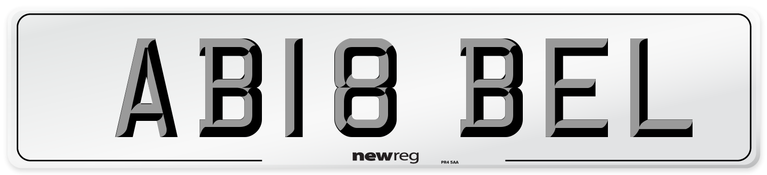 AB18 BEL Front Number Plate
