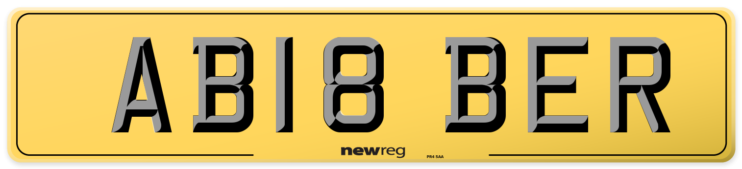 AB18 BER Rear Number Plate
