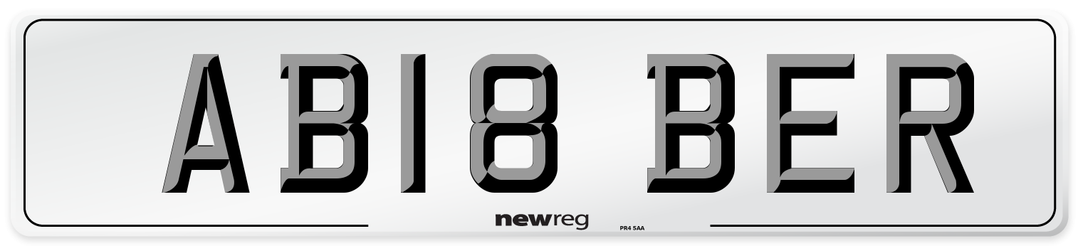 AB18 BER Front Number Plate