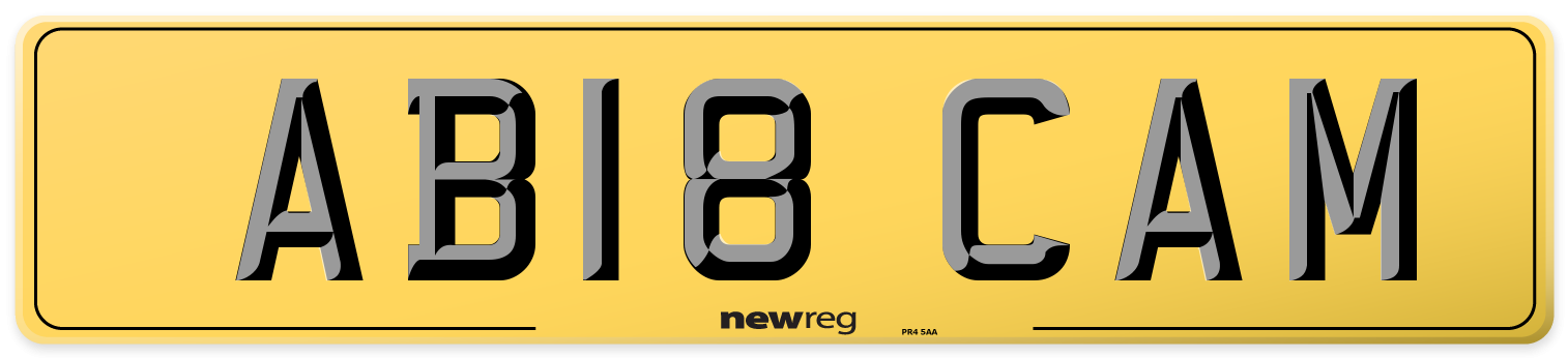 AB18 CAM Rear Number Plate