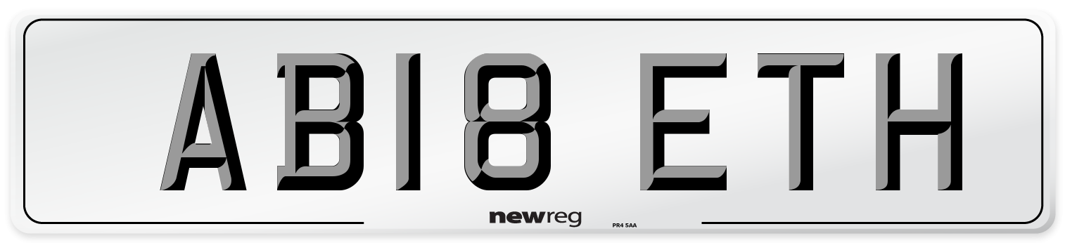 AB18 ETH Front Number Plate