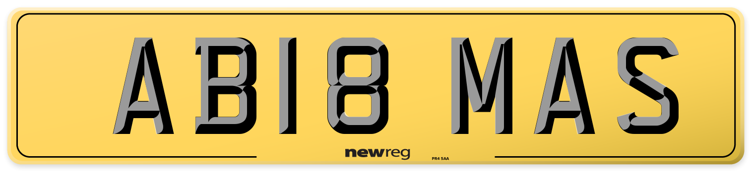 AB18 MAS Rear Number Plate