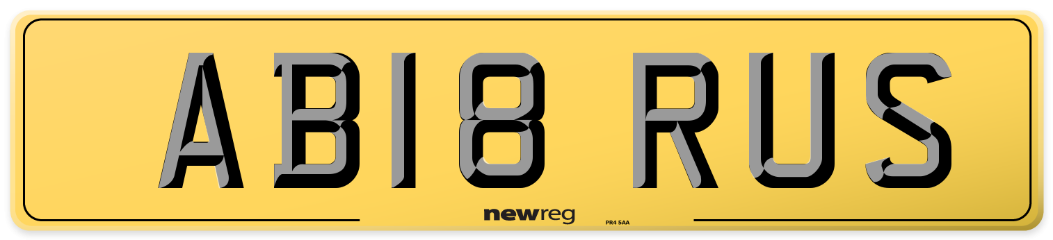 AB18 RUS Rear Number Plate