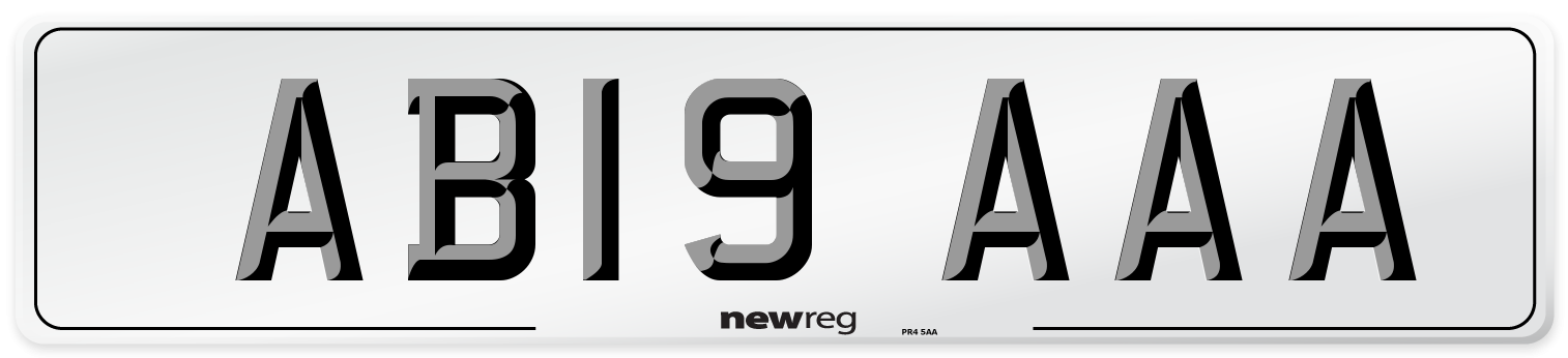AB19 AAA Front Number Plate