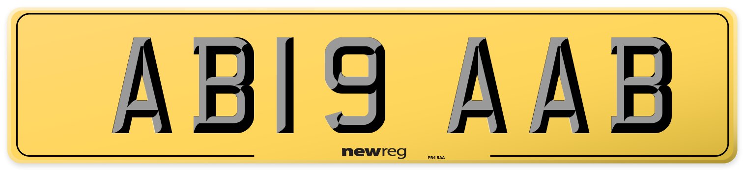 AB19 AAB Rear Number Plate