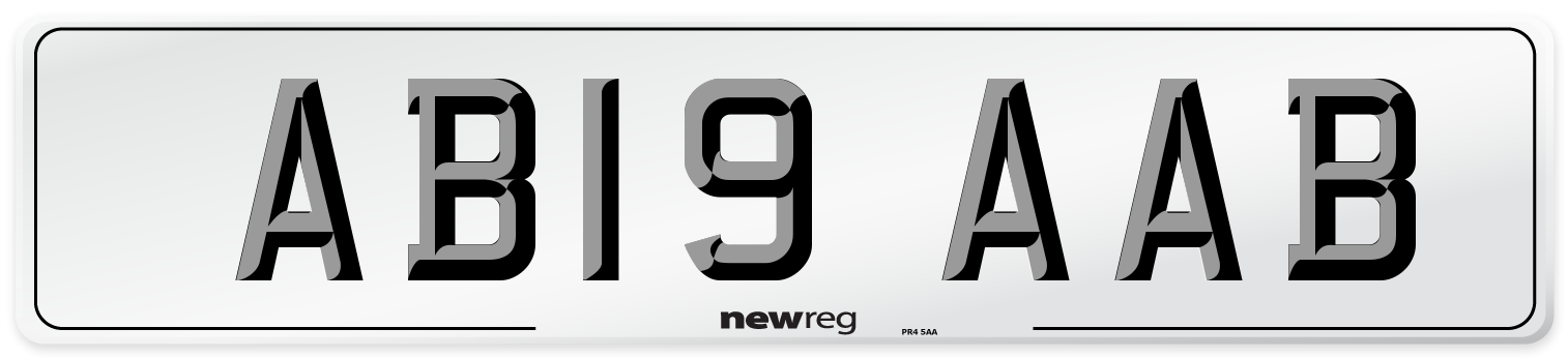 AB19 AAB Front Number Plate