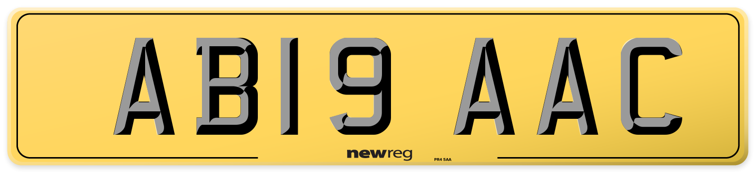 AB19 AAC Rear Number Plate