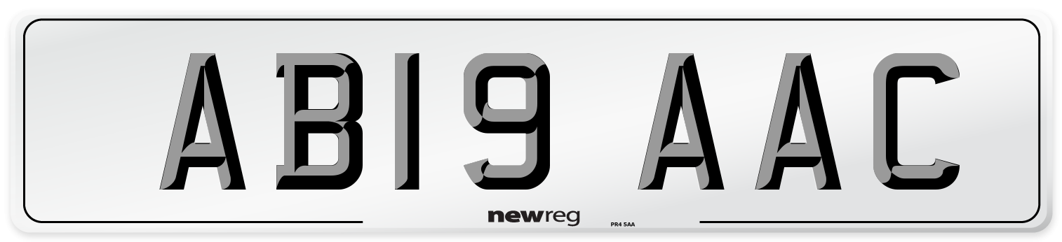 AB19 AAC Front Number Plate