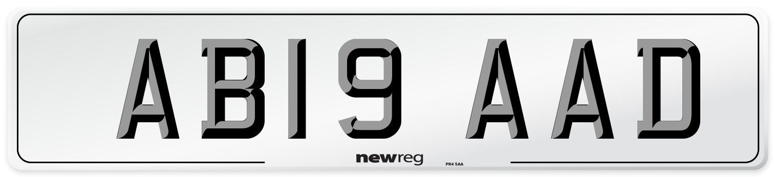 AB19 AAD Front Number Plate