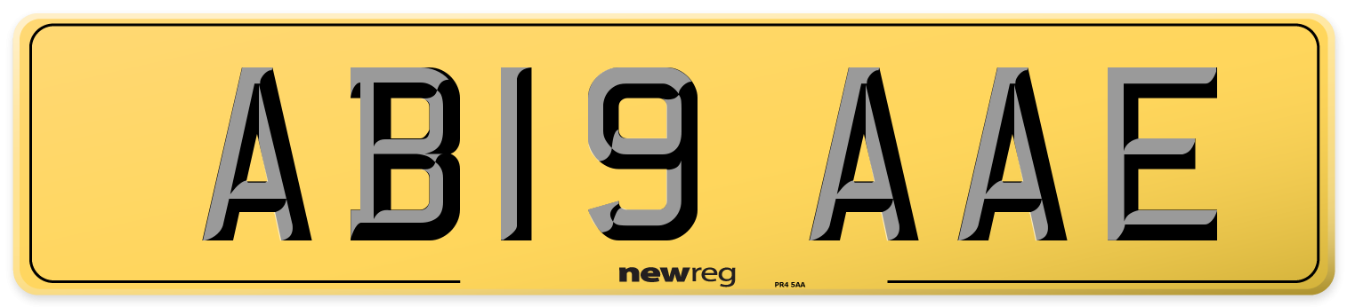 AB19 AAE Rear Number Plate