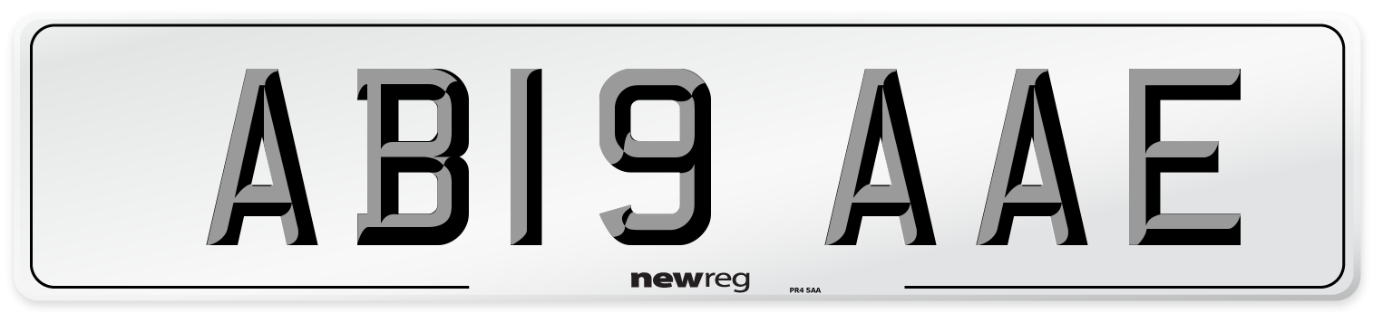 AB19 AAE Front Number Plate