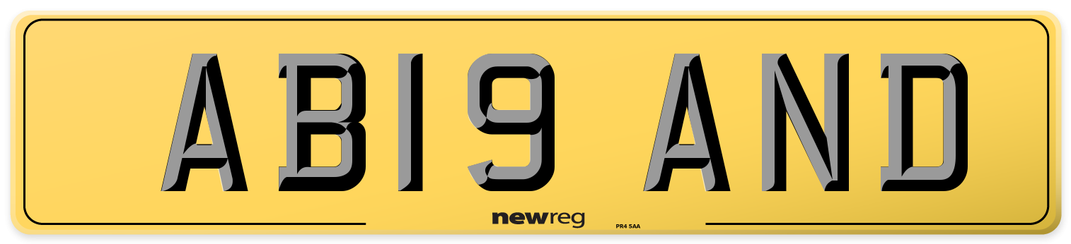 AB19 AND Rear Number Plate