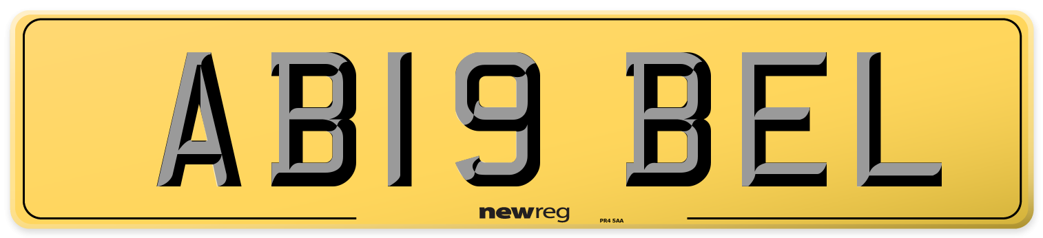 AB19 BEL Rear Number Plate