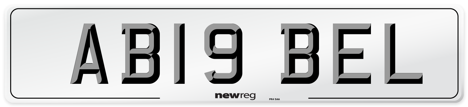 AB19 BEL Front Number Plate