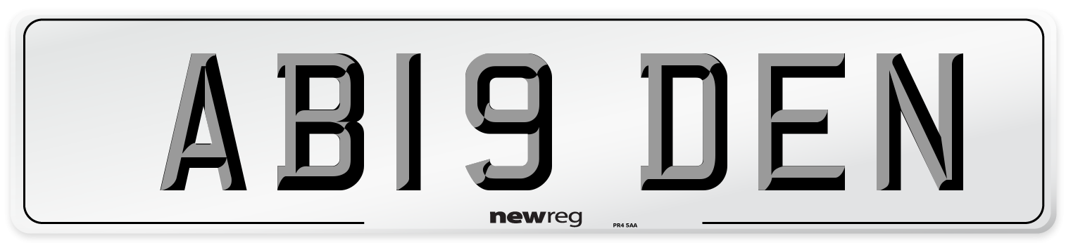 AB19 DEN Front Number Plate