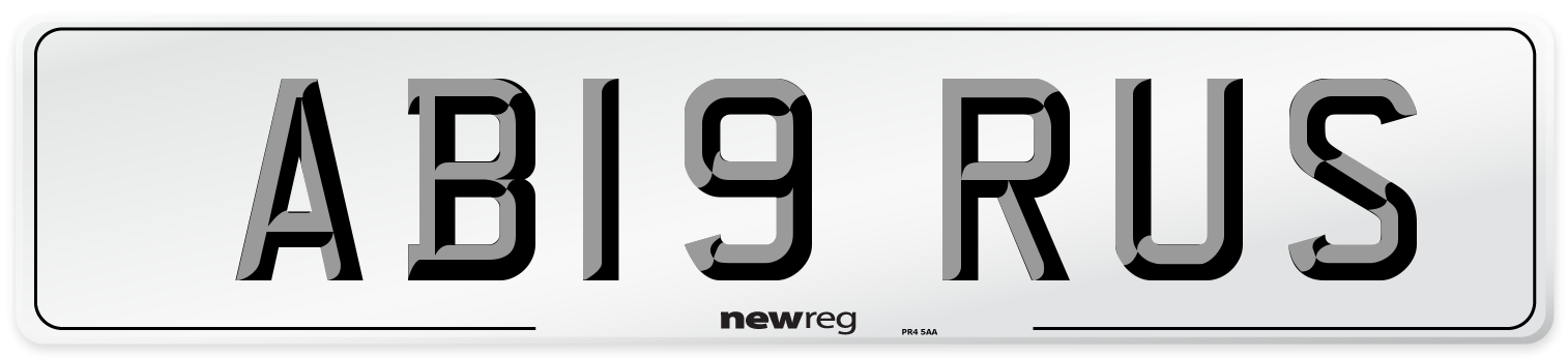 AB19 RUS Front Number Plate