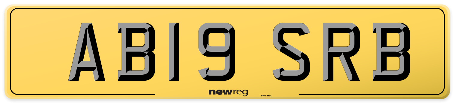 AB19 SRB Rear Number Plate