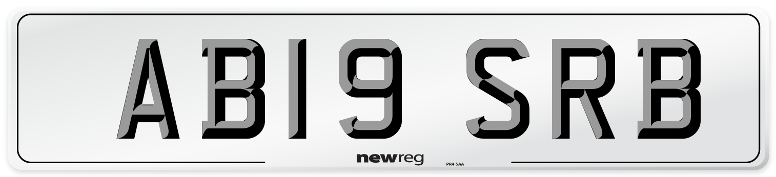 AB19 SRB Front Number Plate