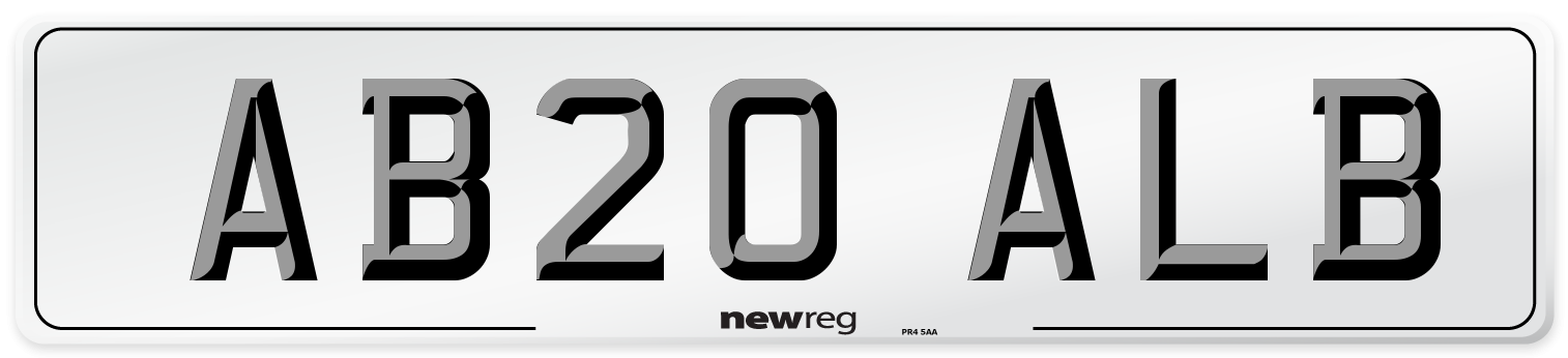 AB20 ALB Front Number Plate