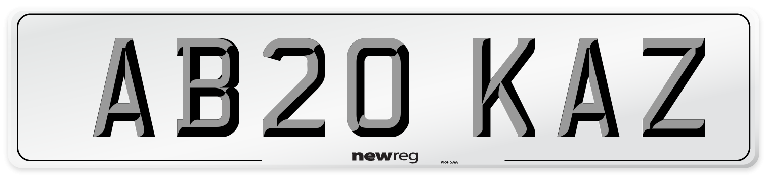 AB20 KAZ Front Number Plate