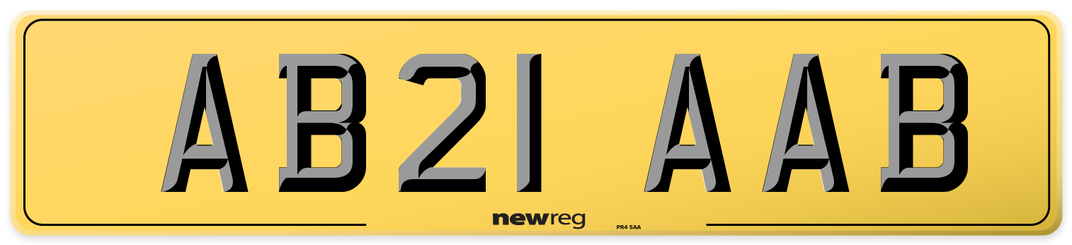 AB21 AAB Rear Number Plate