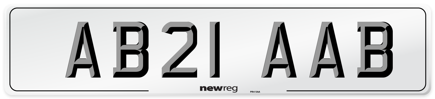 AB21 AAB Front Number Plate