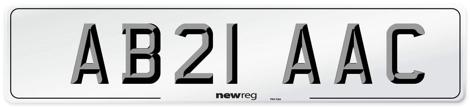 AB21 AAC Front Number Plate