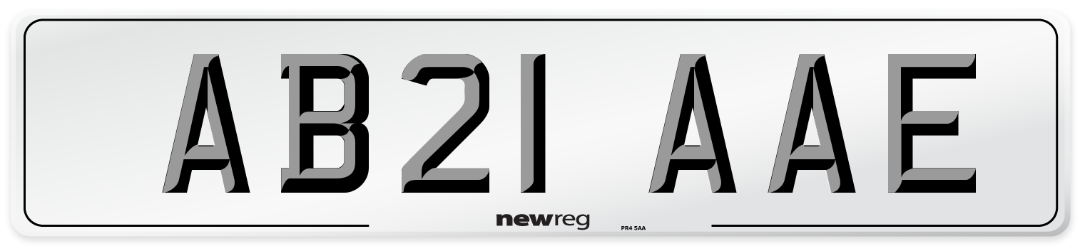 AB21 AAE Front Number Plate