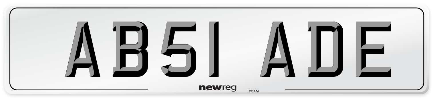 AB51 ADE Front Number Plate