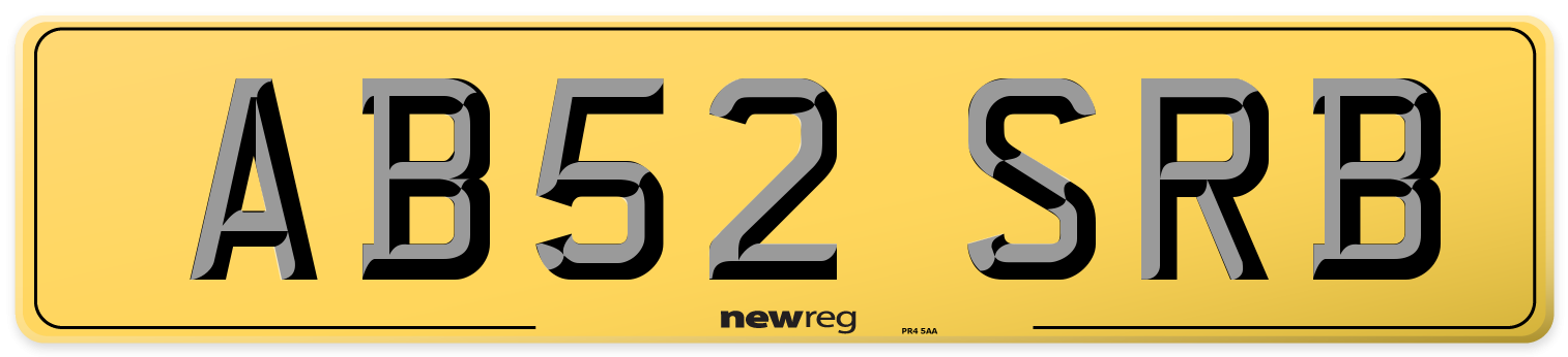 AB52 SRB Rear Number Plate