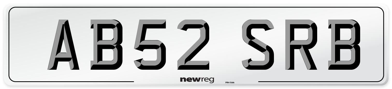 AB52 SRB Front Number Plate
