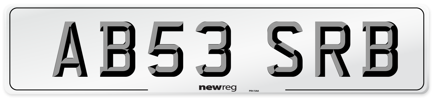AB53 SRB Front Number Plate