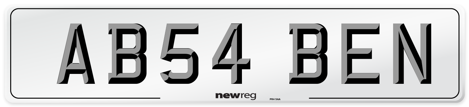 AB54 BEN Front Number Plate