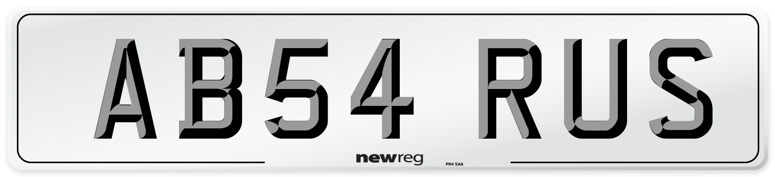 AB54 RUS Front Number Plate