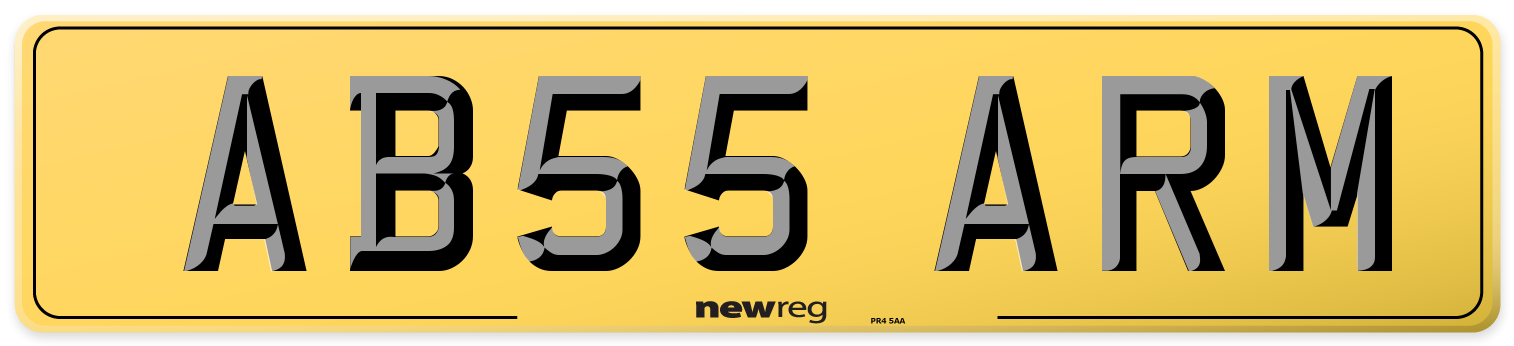 AB55 ARM Rear Number Plate